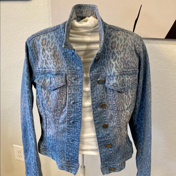 FC jeans Jackets & Blazers - Denim jacket ladies leopard print hint of pink 4